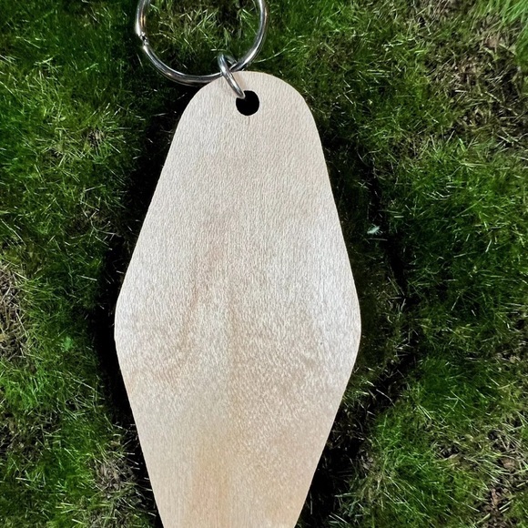 MERCURY MADE ME DO IT Handmade Organic Wood Motel Style Engraved Keychain Funny - Picture 2 of 3